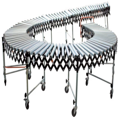 Roller Conveyor — flexible expandable gravity roller conveyor on castors