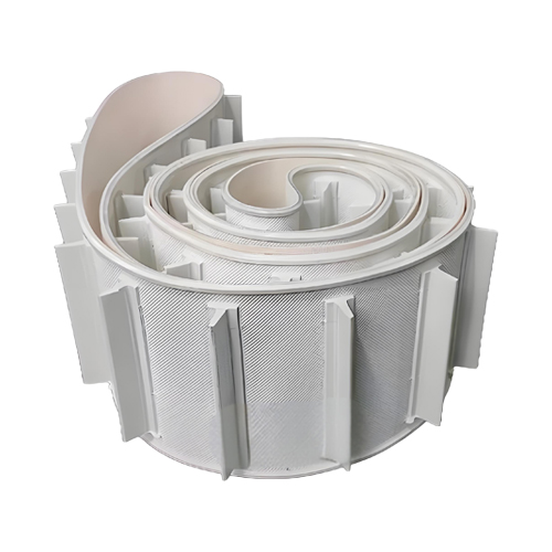 PVC Cleated Conveyor Belt — white PVC belt roll with tall cleats