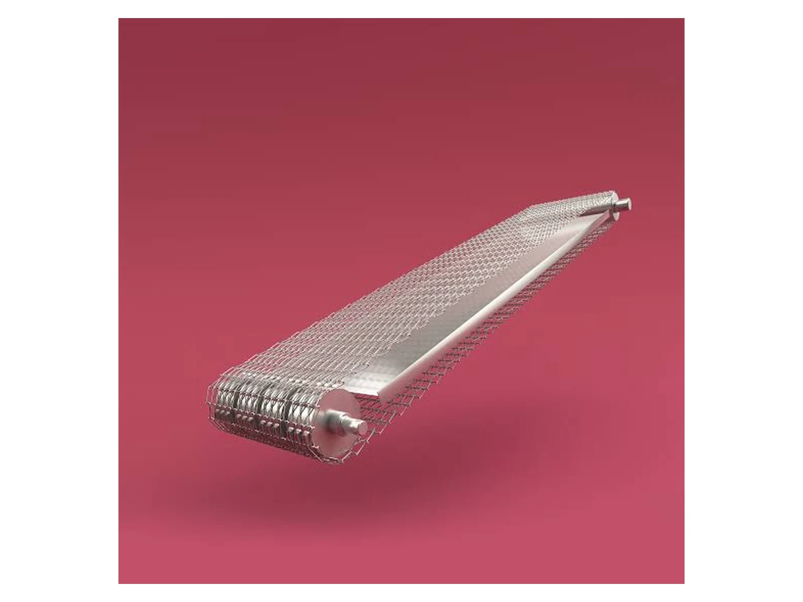 Balanced Weave Conveyor Belt — mesh belt fitted on a conveyor frame